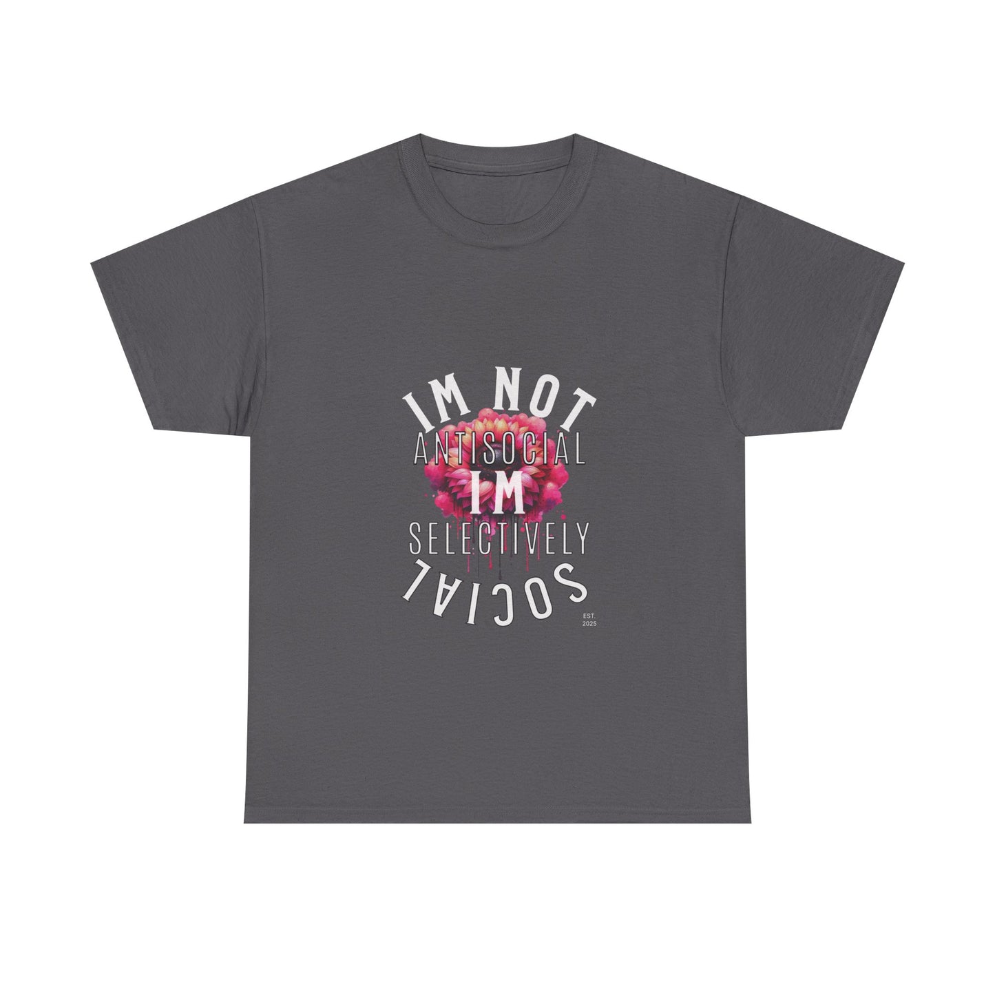 Unisex Heavy Cotton Tee - Im Not Antisocial, Im Selectively Social