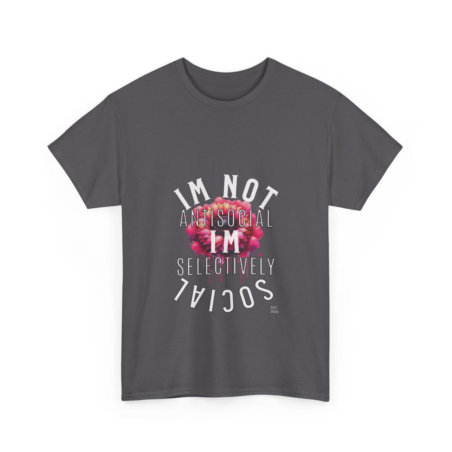 Unisex Heavy Cotton Tee - Im Not Antisocial, Im Selectively Social