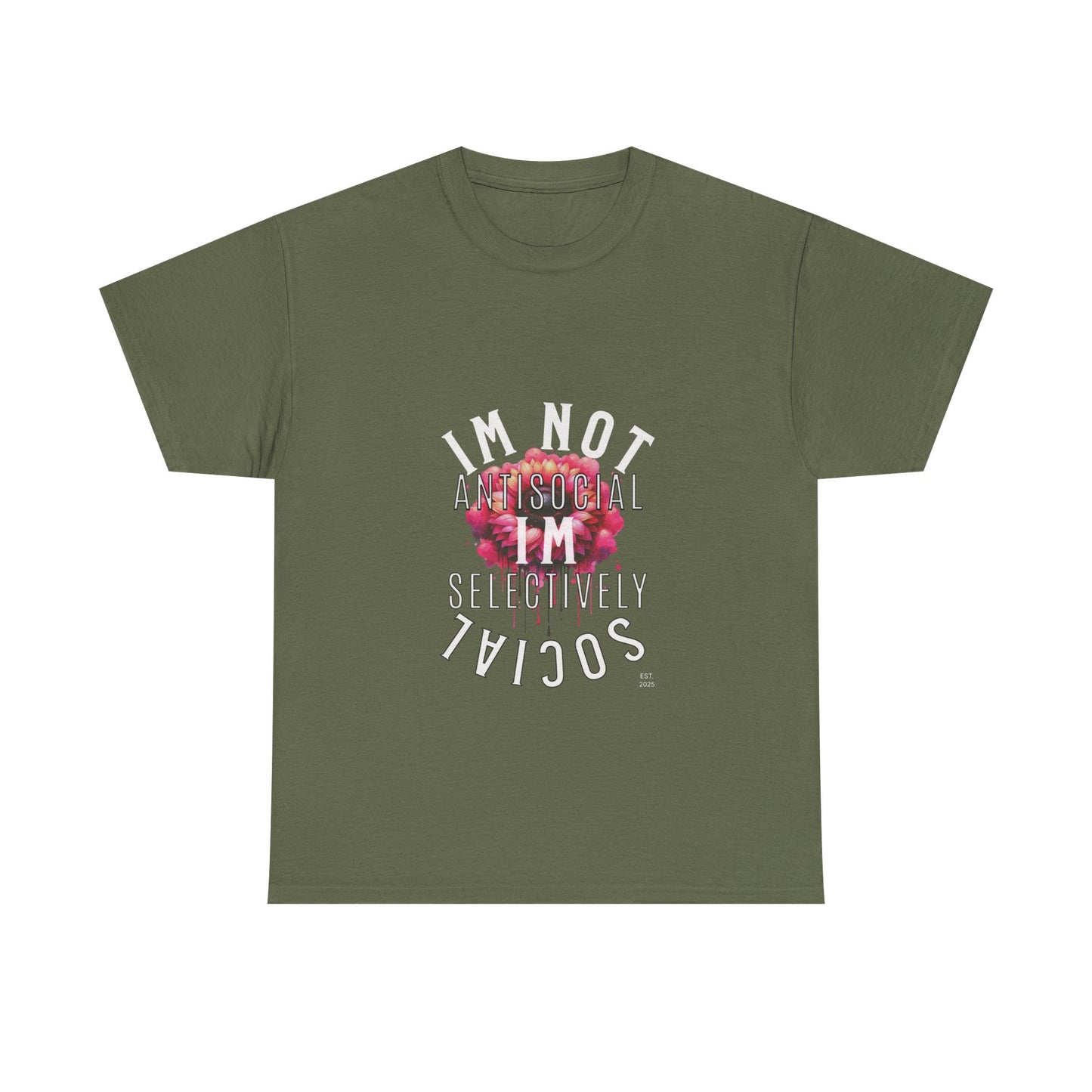 Unisex Heavy Cotton Tee - Im Not Antisocial, Im Selectively Social