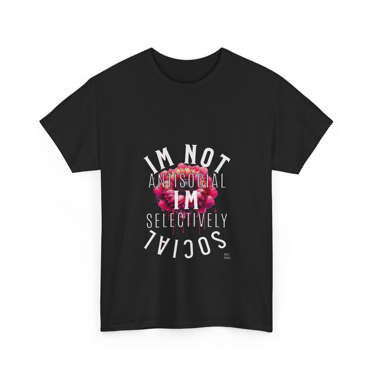 Unisex Heavy Cotton Tee - Im Not Antisocial, Im Selectively Social