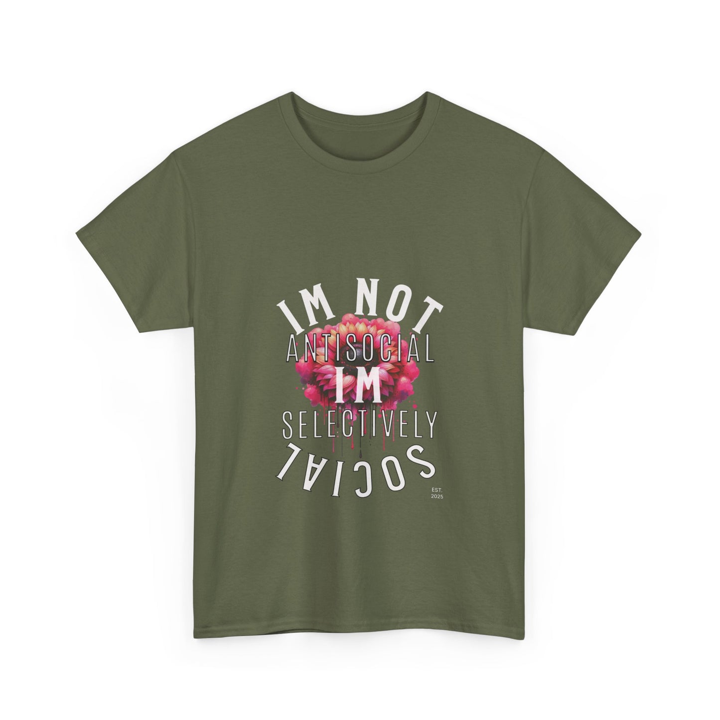 Unisex Heavy Cotton Tee - Im Not Antisocial, Im Selectively Social