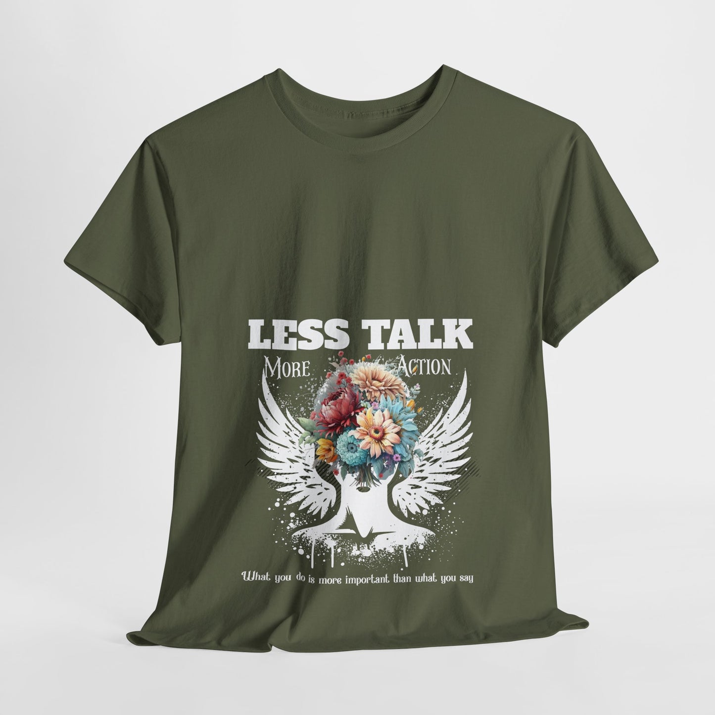 Unisex Heavy Cotton Tee - Less Talk, More Action