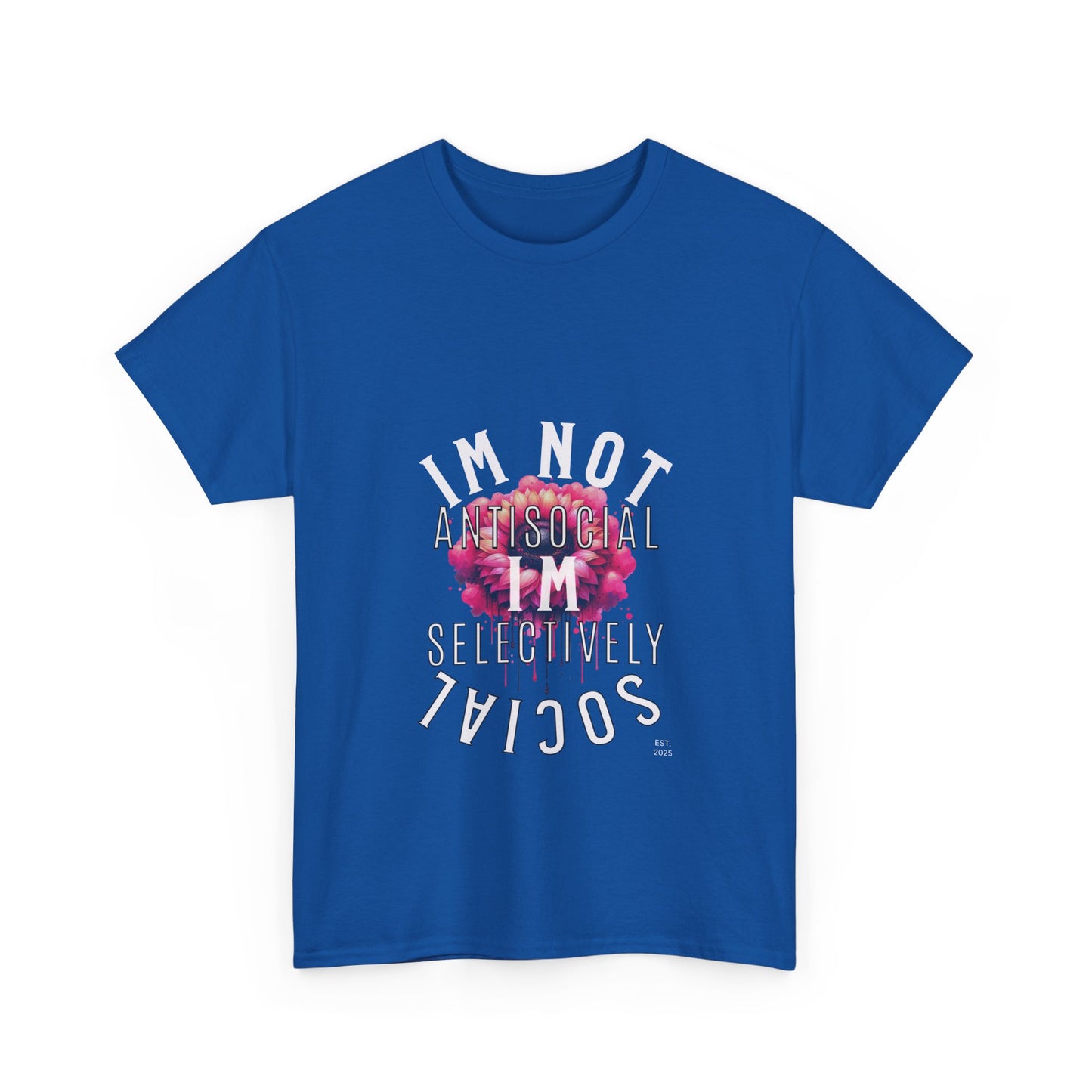 Unisex Heavy Cotton Tee - Im Not Antisocial, Im Selectively Social