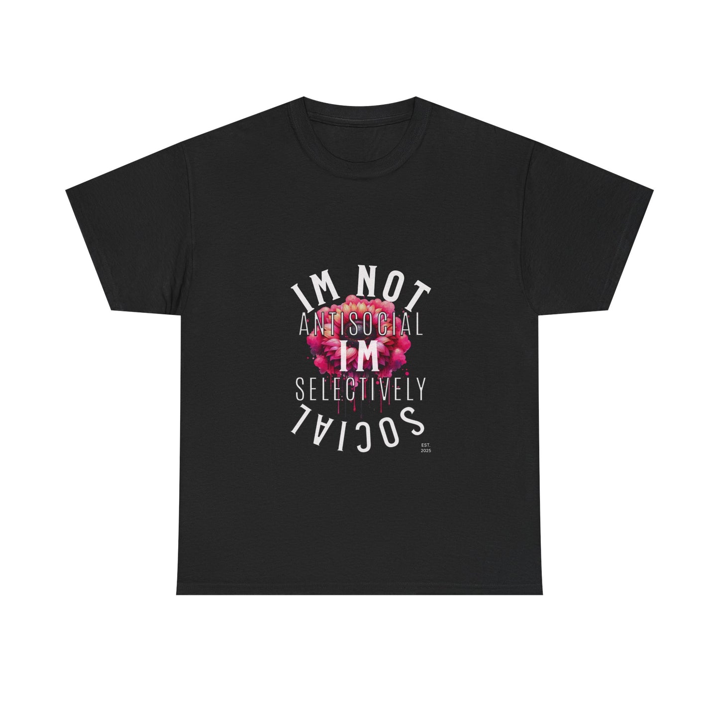 Unisex Heavy Cotton Tee - Im Not Antisocial, Im Selectively Social