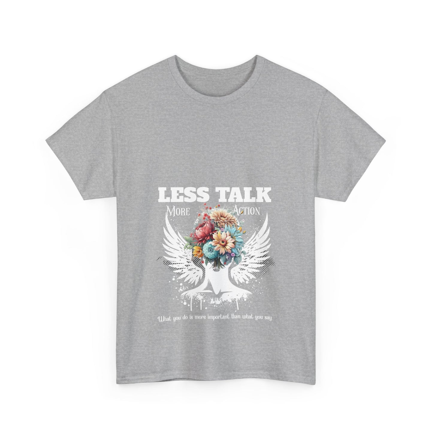 Unisex Heavy Cotton Tee - Less Talk, More Action